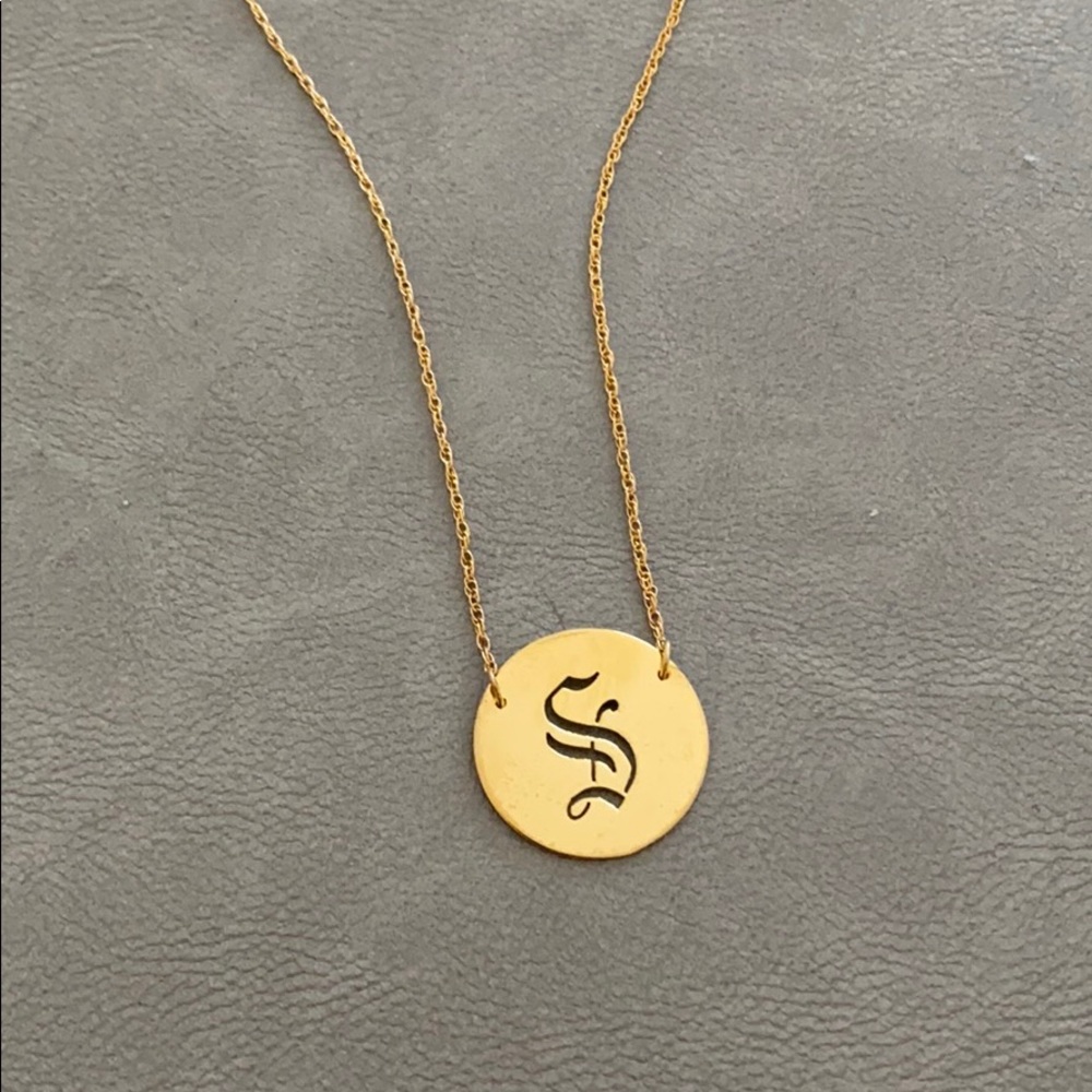 Gold Disc “S” Necklace